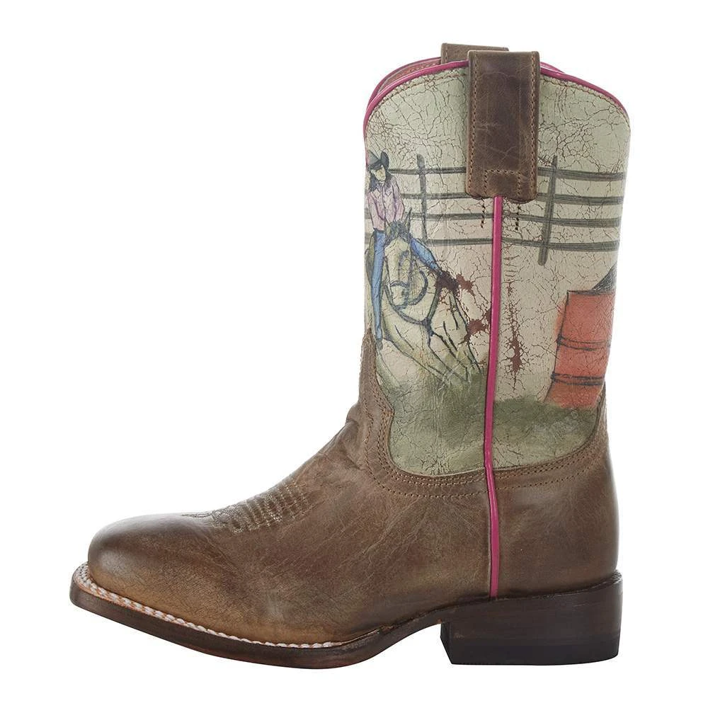 Roper Footwear Kids Barrel Racer Square Toe Boot - Image 3