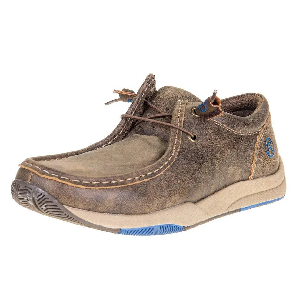 Roper Men's Clearcut Low Brown & Blue Slip On Casual Shoe - Image 2