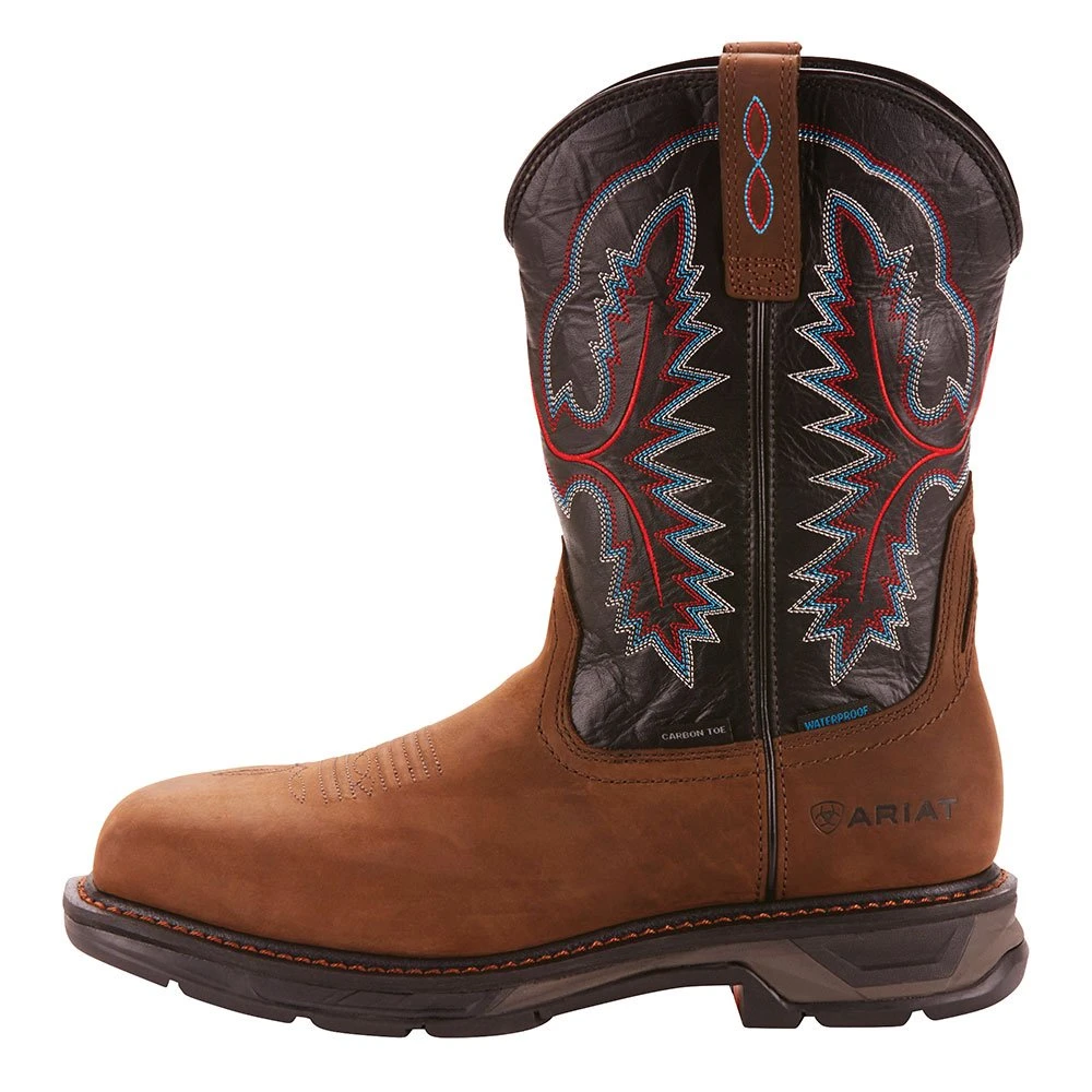 Ariat Mens Workhog XT H2O Oily Distressed Brown Carbon Toe Workboots - Image 2