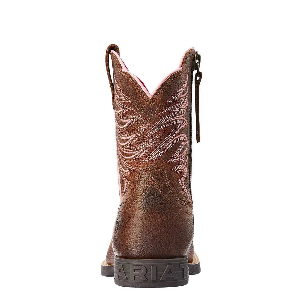 Ariat Kids Rowdy Brown Firecatcher Cowboy Boot - Image 3