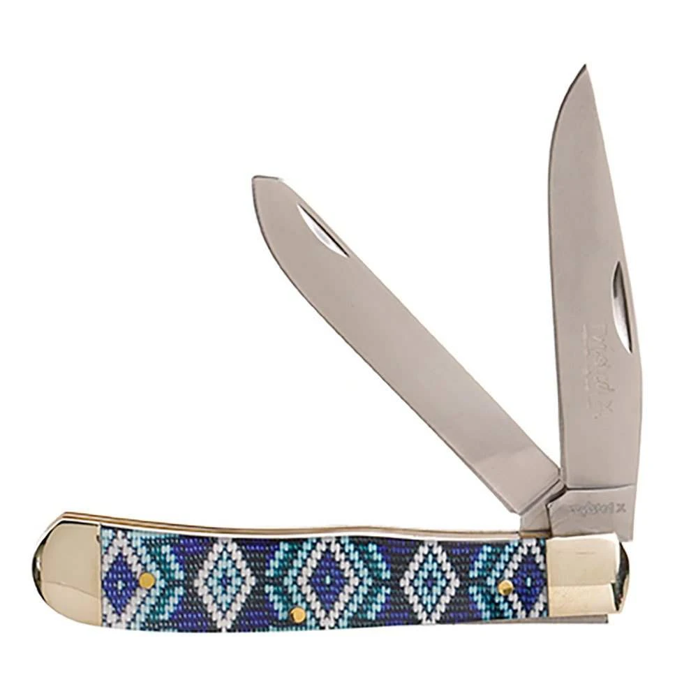 Western Fashion Twisted X Blue Diamond Trapper Knife