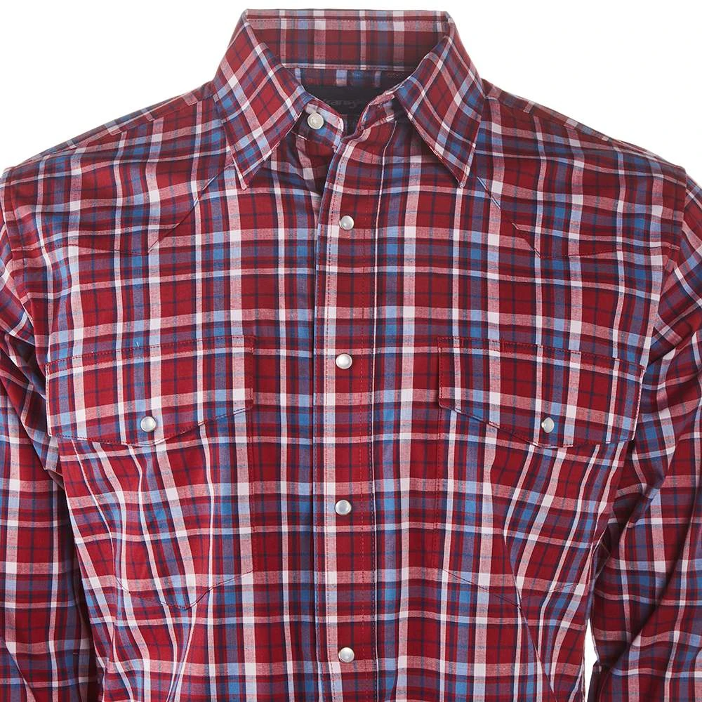 Wrangler Men's Wrinkle Resist Red Plaid Snap Shirt - Image 2