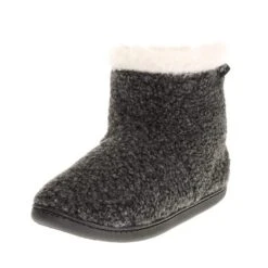 Minnetonka Women's Betty Charcoal Berber Slipper