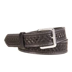 Texas Saddlery Black Waffle Pattern Belt