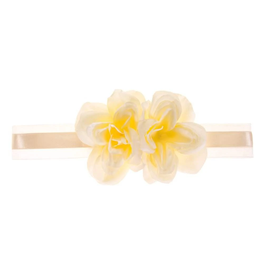 White Ribbon Band With White Flower