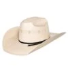 American Hats Fancy Vent Ivory Black 4-1/4in. Brim Round Oval Straw Cowboy Hat