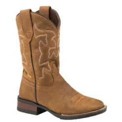 Roper Footwear Kids Crazy Horse Brown Vamp Brown Shaft Boot