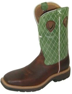 Twisted X Men's Cognac Glazed Pebble Steel Toe Lite Weight Cowboy Work Boots