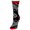 For Bare Feet Women's Black & Red Wrangler Bandana Crew Socks