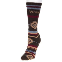 For Bare Feet Men's Brown Multi Aztec Wrangler Out West Boot Sock