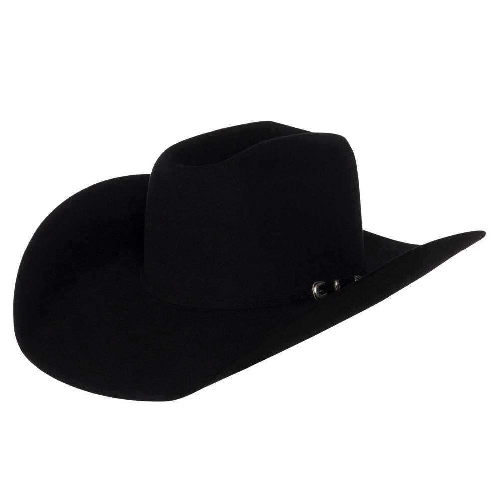 Rodeo King 5X Black Open Crown Felt Cowboy Hat