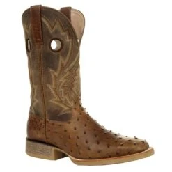 Durango Boots Mens Rebel Pro 12` Tobacco Full Quill Ostrich
