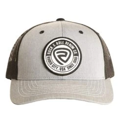 Men's Rock N Roll Cowboy Grey Round Logo Cap