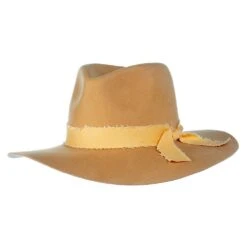 Gigi Pip Gigi Pip Hannah Mustard 3 1/2in. Brim Floppy Wool Fashion Hat
