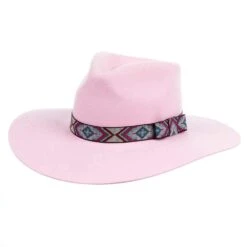 M&F Girls Pinch Front Pink Fashion Hat 3 1/2` Brim
