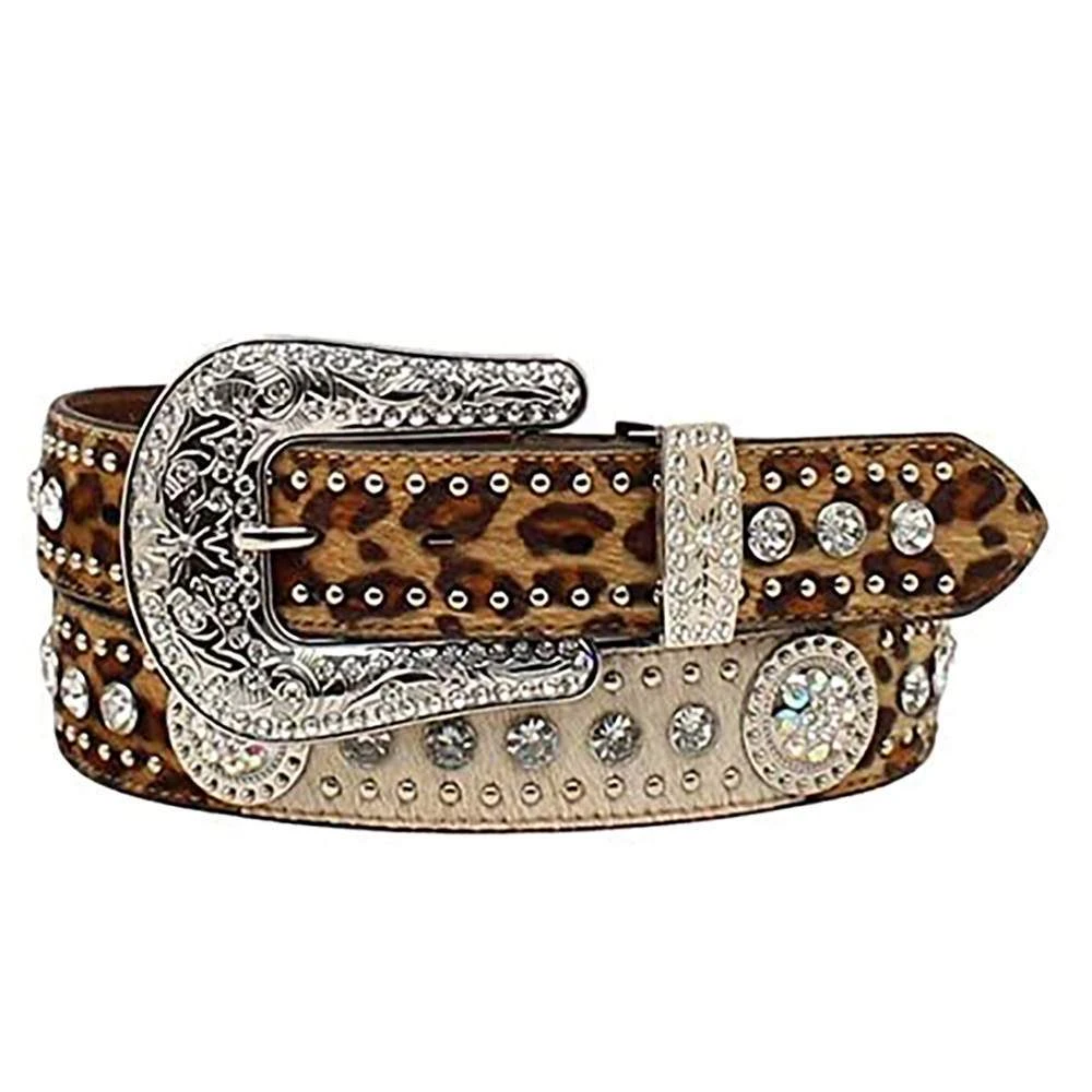 Women's Nocona Leopard Pring Hair On Belt