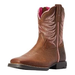 Ariat Kids Rowdy Brown Firecatcher Cowboy Boot