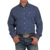 Cinch Men's Blue And White Printed Button-Down Western Shirt
