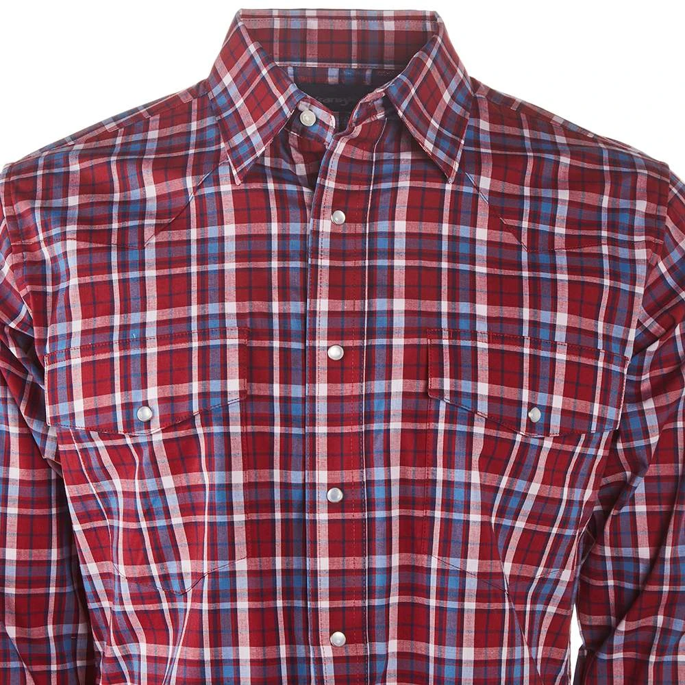 Wrangler Men's Wrinkle Resist Red Plaid Snap Shirt
