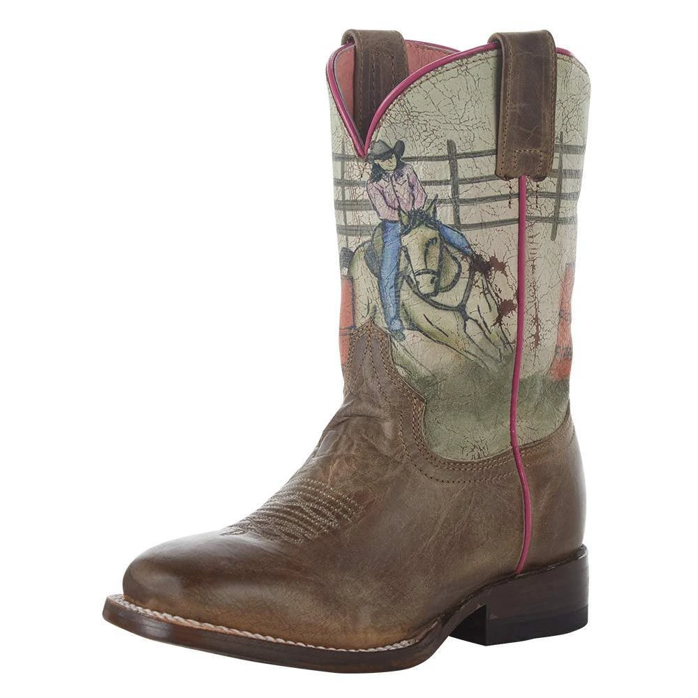 Roper Footwear Kids Barrel Racer Square Toe Boot