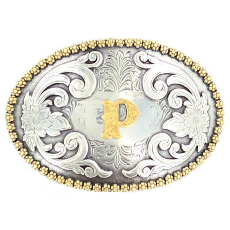 M&F P Initial Belt Buckle