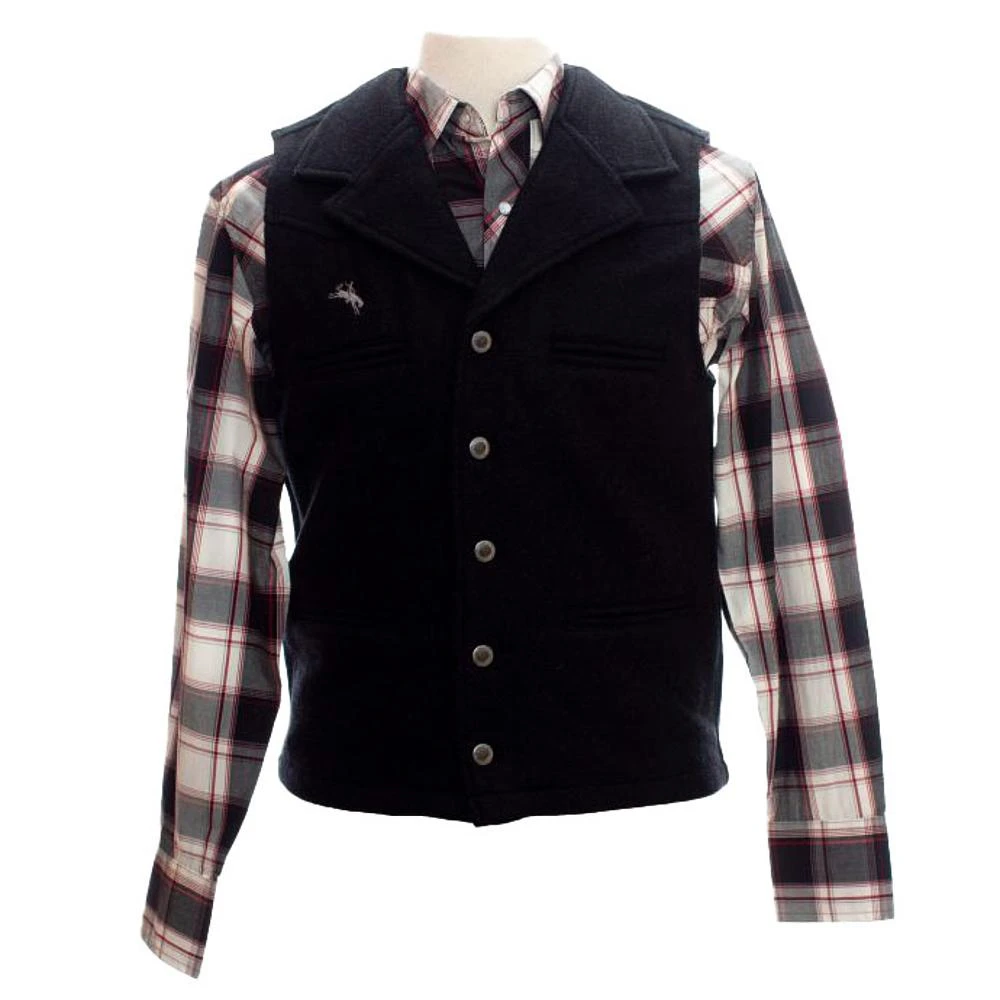 Wyoming Traders Mens Black Buckaroo Vest