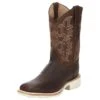 Justin Boots Men's AQHA Ryker Rootbeer Cowhide 11 In Chestnut Top Crepe Sole Cowboy Boot