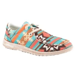 Roper Women's Hang Loose Blue Extec Printed Canvas Shoe