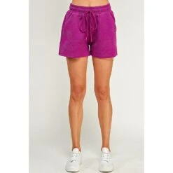 See And Be Seen N Womens Magenta Textured Shorts