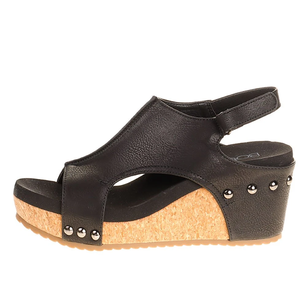 Corkys Footwear Women's Black Wedge Sandal - Image 3