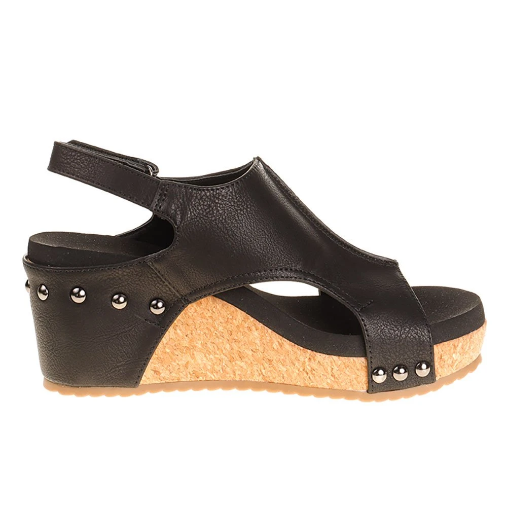 Corkys Footwear Women's Black Wedge Sandal - Image 5