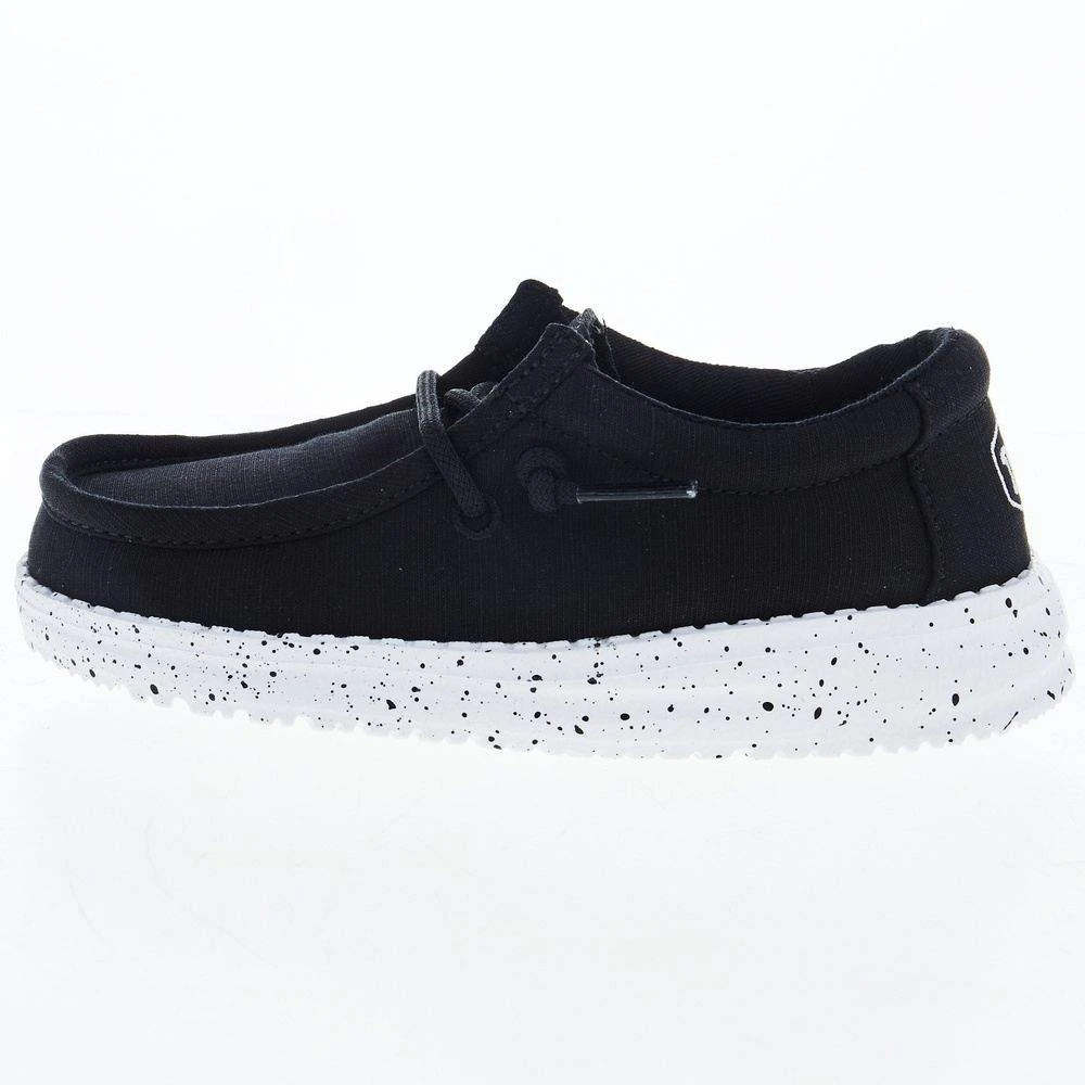Heydude Toddler Hey Dude Wally Slub Black Canvas Casual Shoe - Image 3