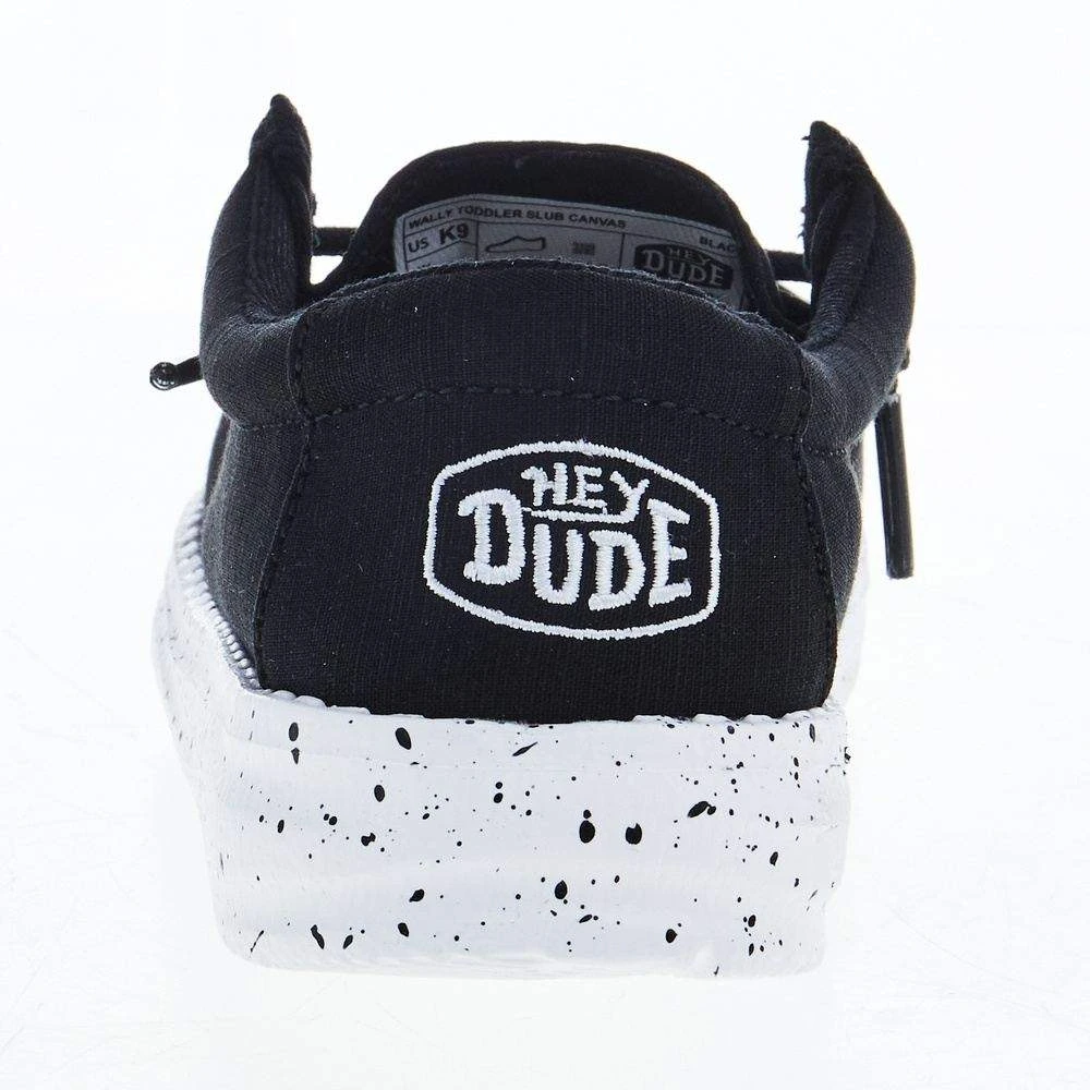 Heydude Toddler Hey Dude Wally Slub Black Canvas Casual Shoe - Image 4