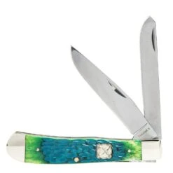 Western Fashion Twisted X Green Bone Trapper Knife