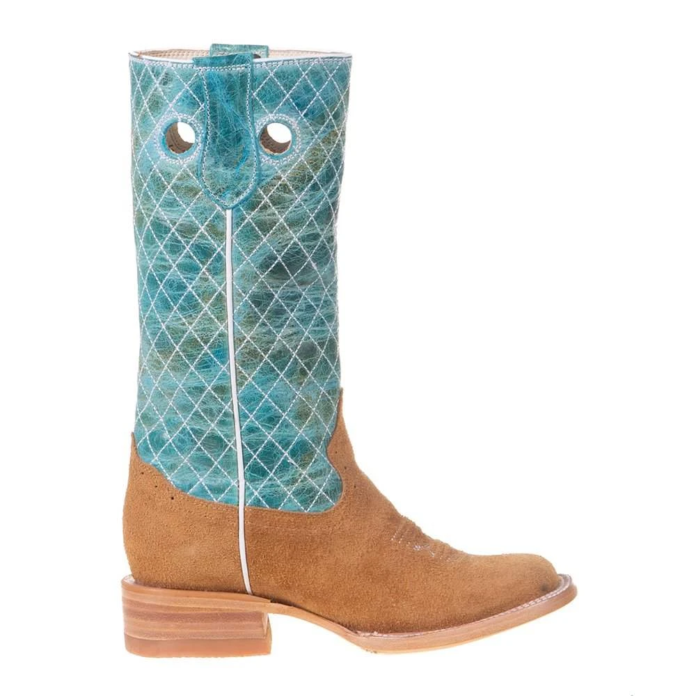 Kids Hondo Maple Rough Out Turqoise Top Boot - Image 5