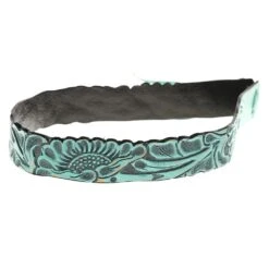 Austin Accent Inc. 1 /8in. Turquoise Leather Floral W/Tie Hat Band