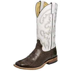 Tony Lama Men's Tony Lama Chocolate Vaca W/Malibu White Top Boots