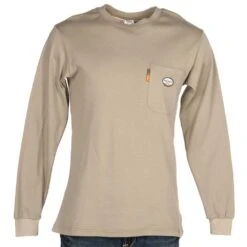 Rasco Fr Mens Long Sleeve FR Khaki Tee Shirt