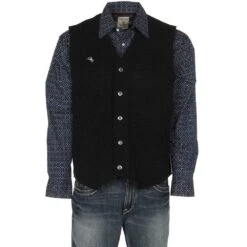 Wyoming Traders Men's Black Wyoming Wool Vest
