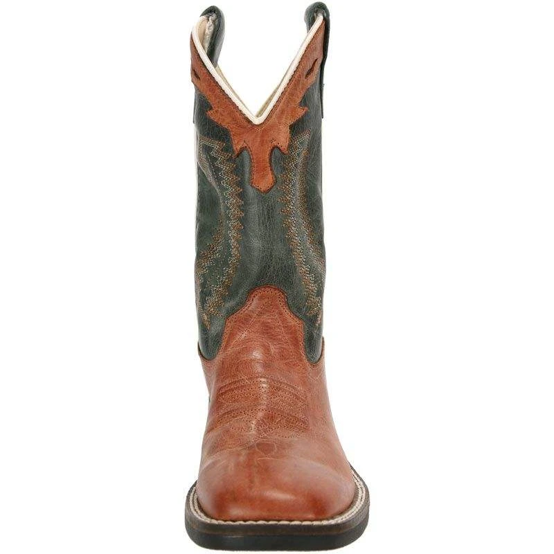 Old West Toddler Barnwood And Denim Blue Top Cowboy Boots - Image 3