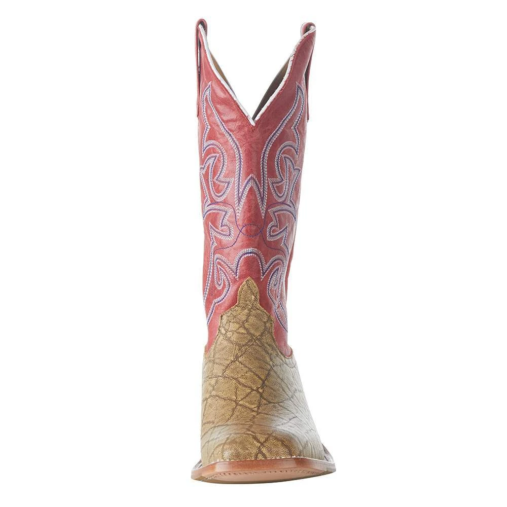 Horsepower Men`s Tan Elephant Print Top 13in. Red Vermonth Top - Image 2