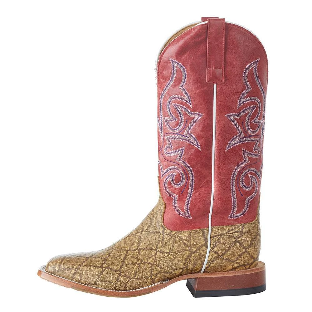 Horsepower Men`s Tan Elephant Print Top 13in. Red Vermonth Top - Image 3