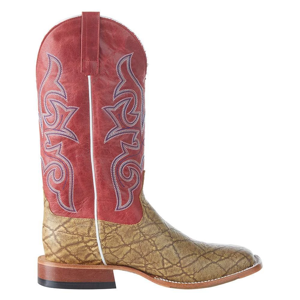 Horsepower Men`s Tan Elephant Print Top 13in. Red Vermonth Top - Image 5