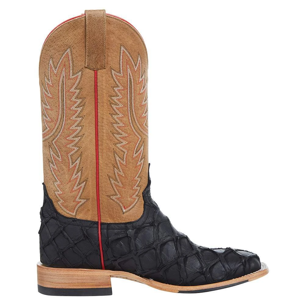 Horsepower Boots Men's Top Hand Black Matte Big Bass 13in. Tan Sinsation Top Boot - Image 5