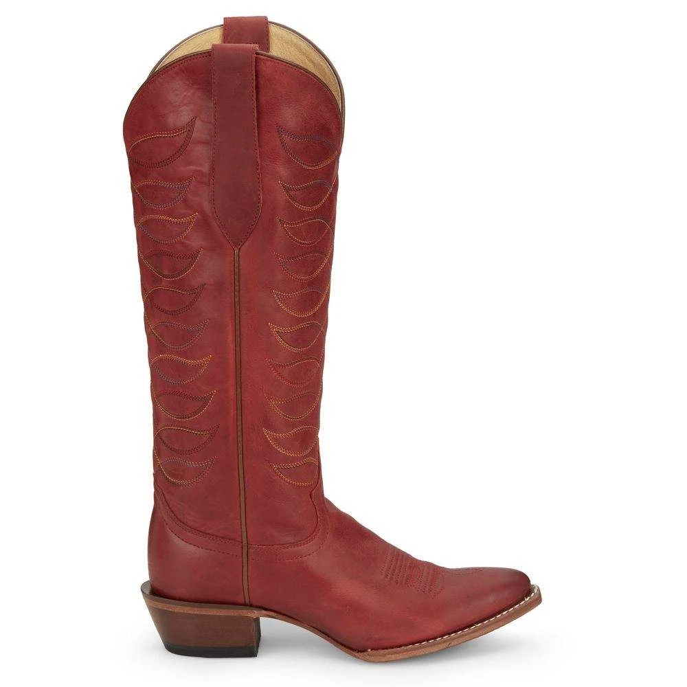 Justin Boots Women's Vintage Whitley Red 15 In Top Round Toe Cowgirl Boot - Image 2