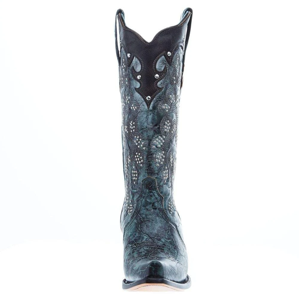 Corral Women's Green-Black Overlay Embroidery 13 In Top Snip Toe Boot - Image 2