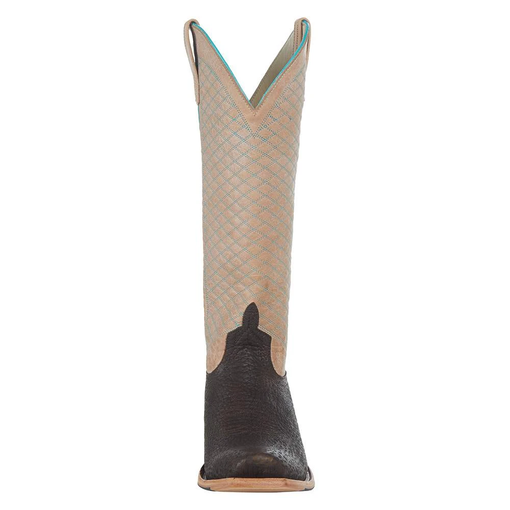 Macie Bean Womens Top Hand Shrunken Grey W/Tan Top Boot - Image 2