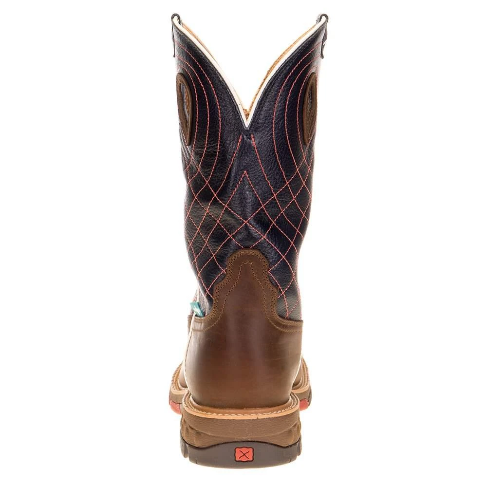 Twisted X Men's Cellstretch Brown 12in. Navy Top H20 Alloy Toe Work Boot - Image 4