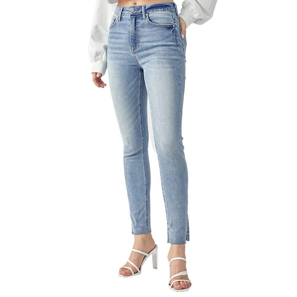Risen Jeans Women's High Rise Skinny With Slit Hem Jean - Image 2