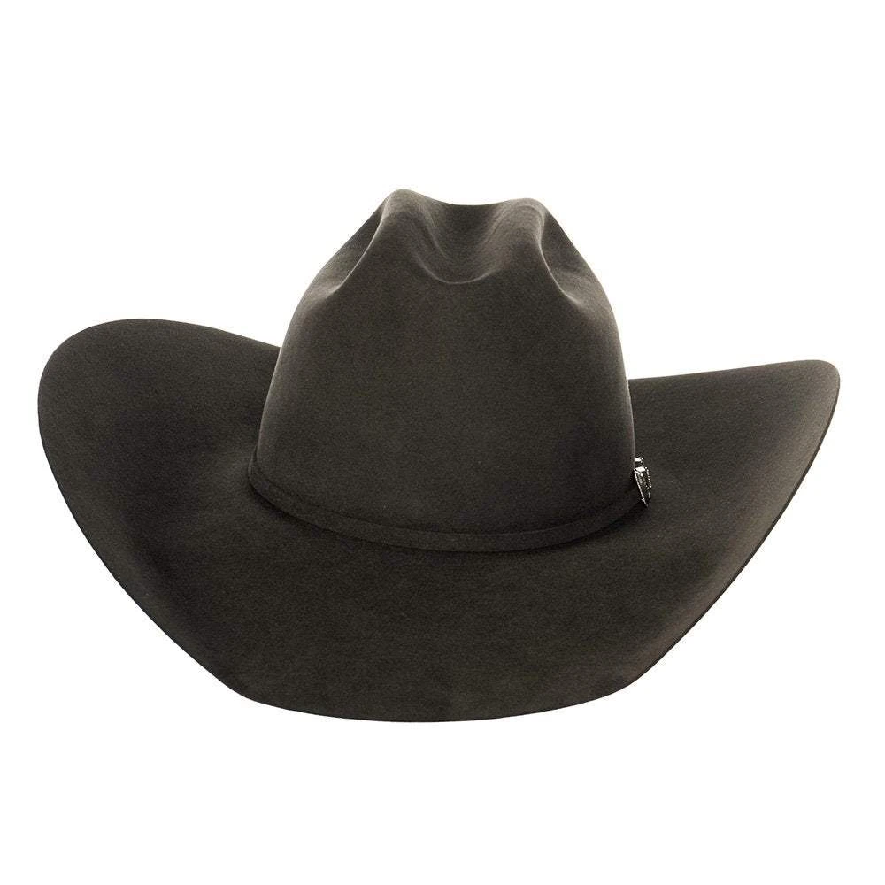 Rodeo King 60X Charcoal Open Crown 4 1/2in. Brim Self Band Felt Cowboy Hat - Image 2